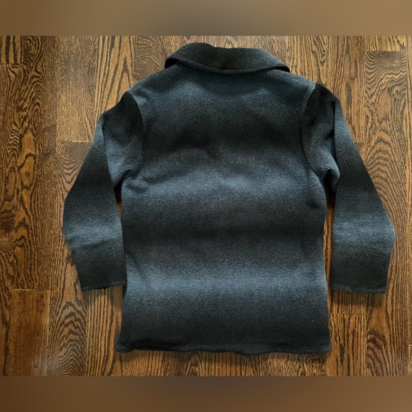 Vintage Woolrich Women Striped Blue Black Fleece Blazer Coat Jacket Size Small - Picture 7 of 11